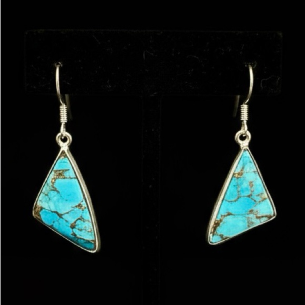Turquoise sterling Silver Dangle Earrings‎